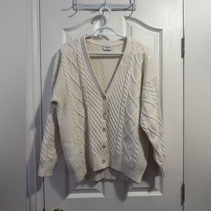 Aritzia Sunday Best White Cream Cable Knit Sweater Peggy Cardigan Size XS